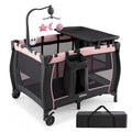 3 in 1 Pack and Play with Bassinet, Changing Table, Storage Y9821