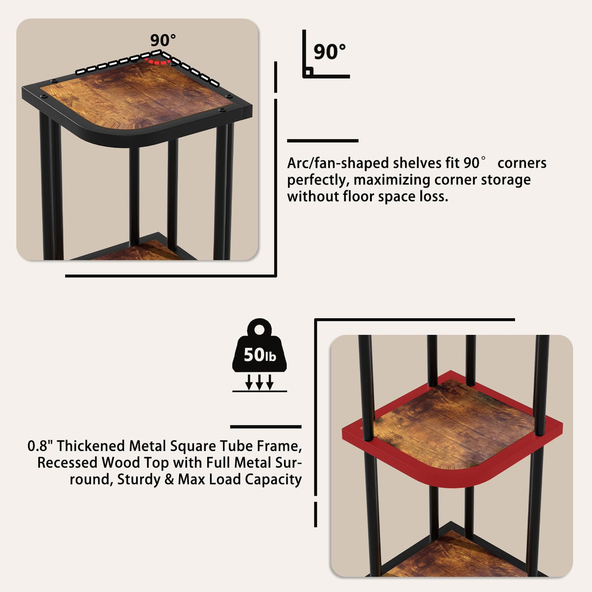 5 Tier Corner Shelf D3752