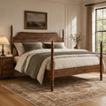 King Size Wood Platform Bed Frame with Curved Headboard D62716