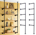 Black Iron Pipe Shelf Bracket, 2Pcs 5 Tier 68" Tall R57404