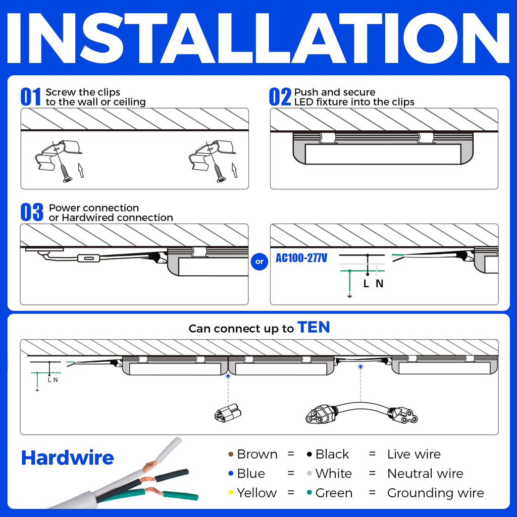 2FT LED Shop Lights 4 Pack R880743