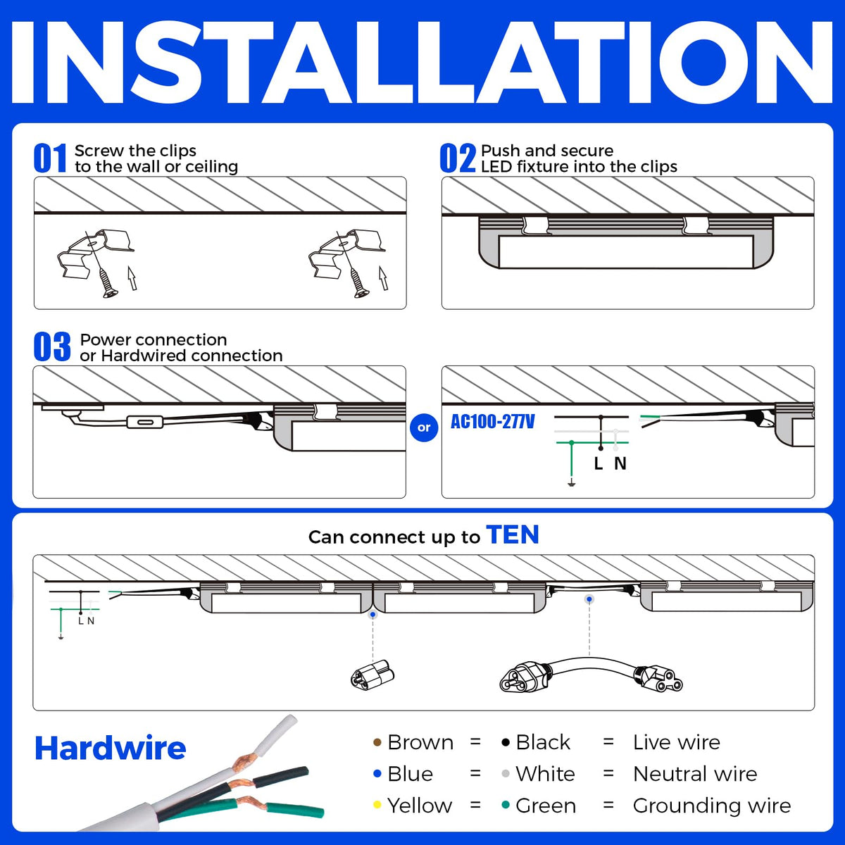 2FT LED Shop Lights 4 Pack R880743