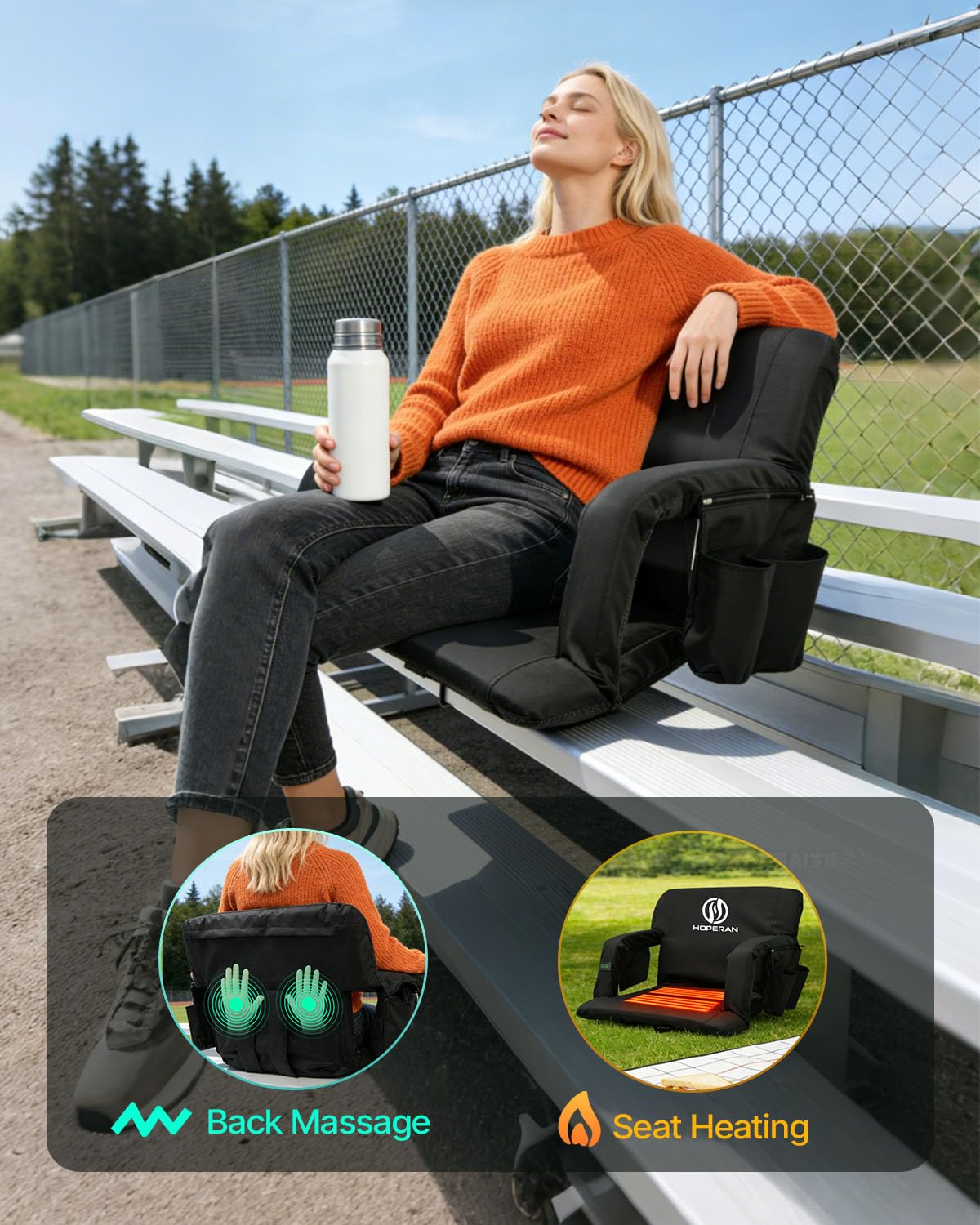 Massage Heated Stadium Seats for Bleachers S935