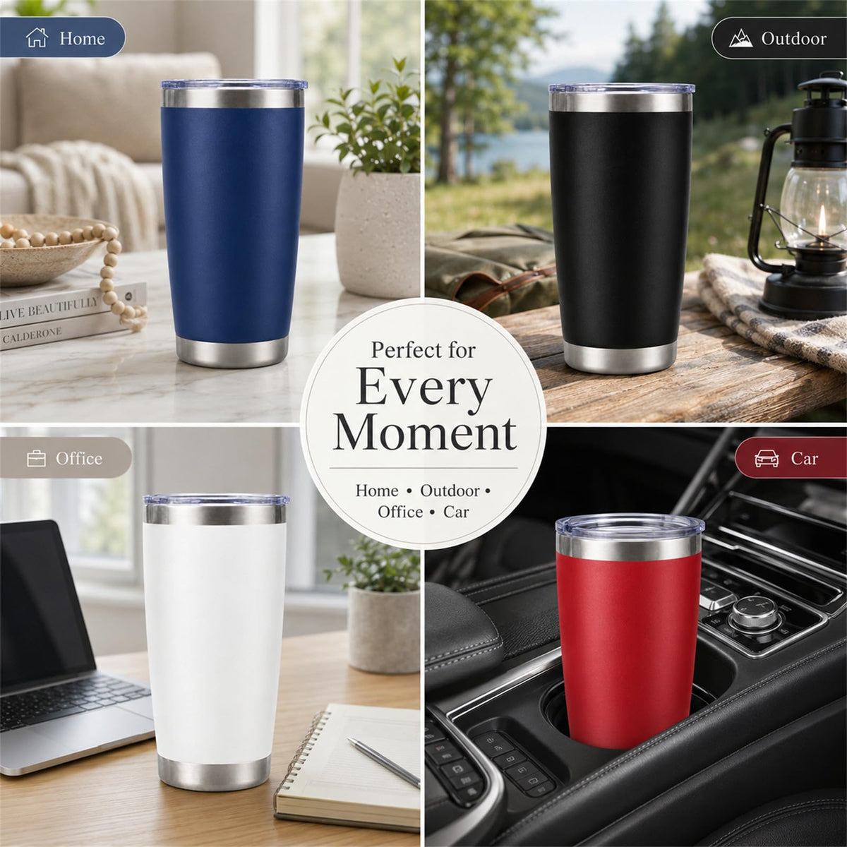 20oz Stainless Steel Insulated Tumblers 12 Pack K834456