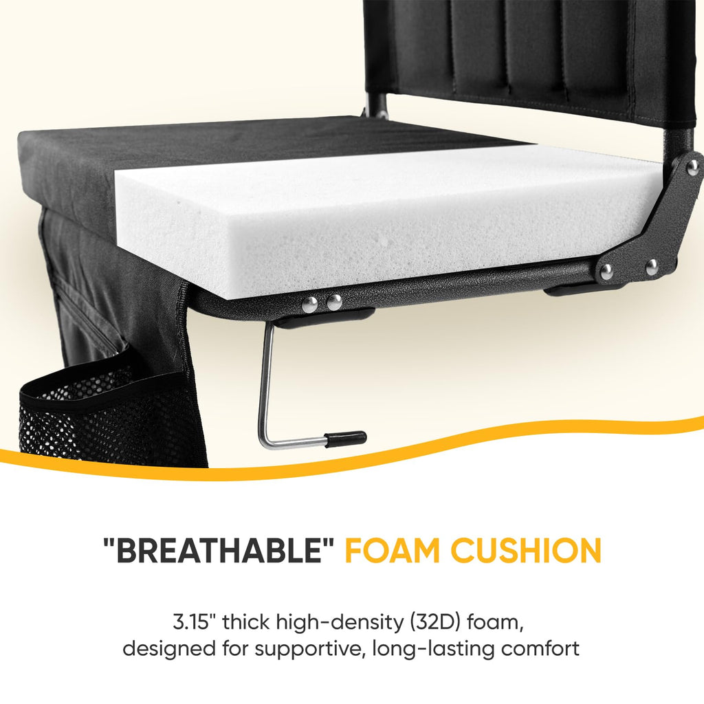 Stadium Seats with Back Support 2 Pack, Black E881143