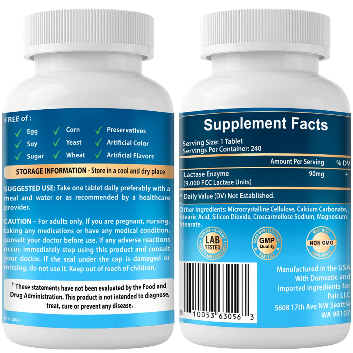 Lactase Enzyme 240 Tablets C106851