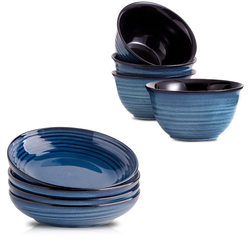 Ceramic 32 oz Pasta Bowls Set of 4 and 40 oz Soup Bowls Set of 4 R26422