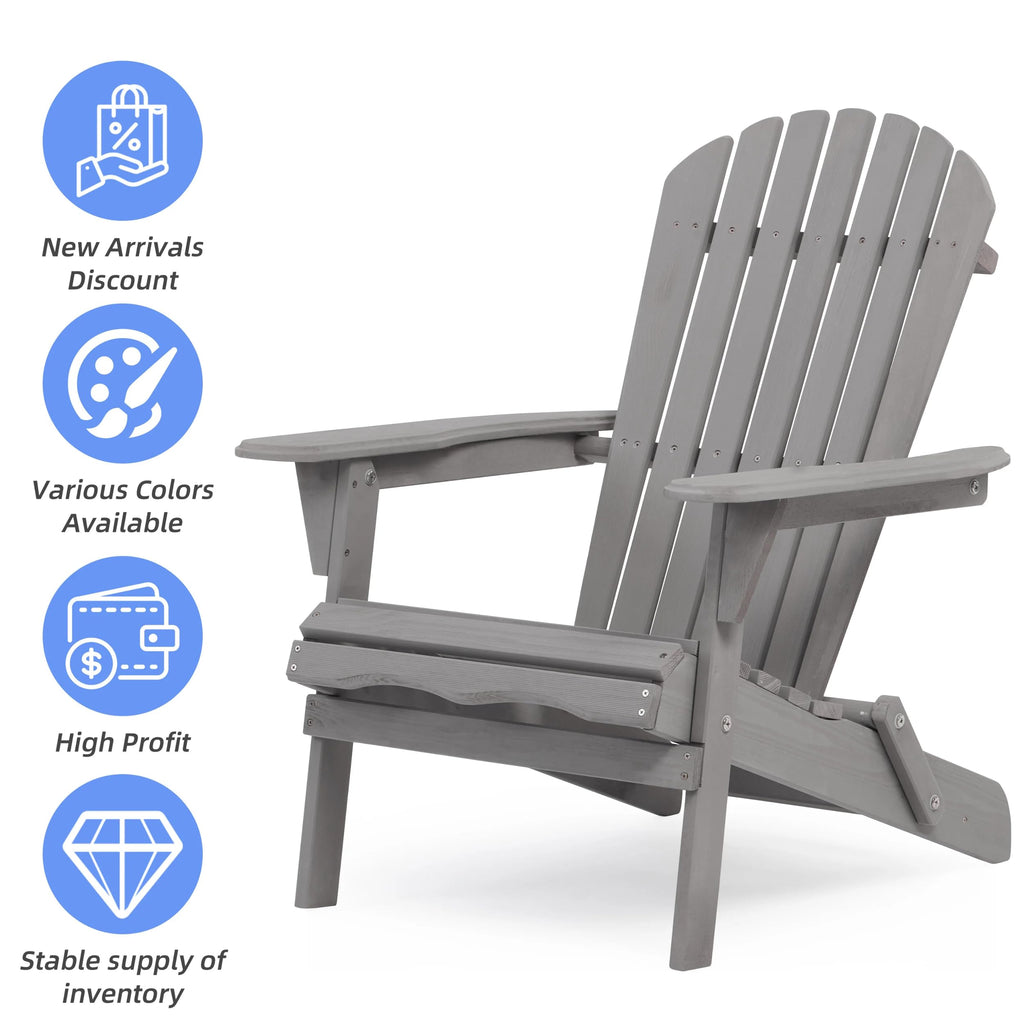 Wooden Folding Adirondack Chair Set of 2 Solid Cedar D27991
