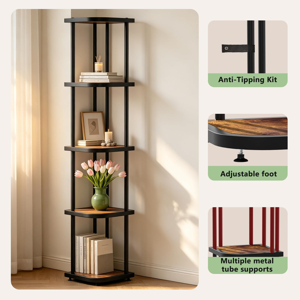 5 Tier Corner Shelf D3752