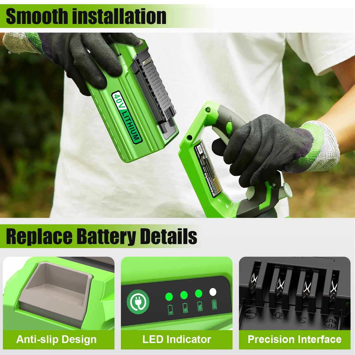 2 Packs 40 Volt 7500mAh High-Capacity Battery Y179131