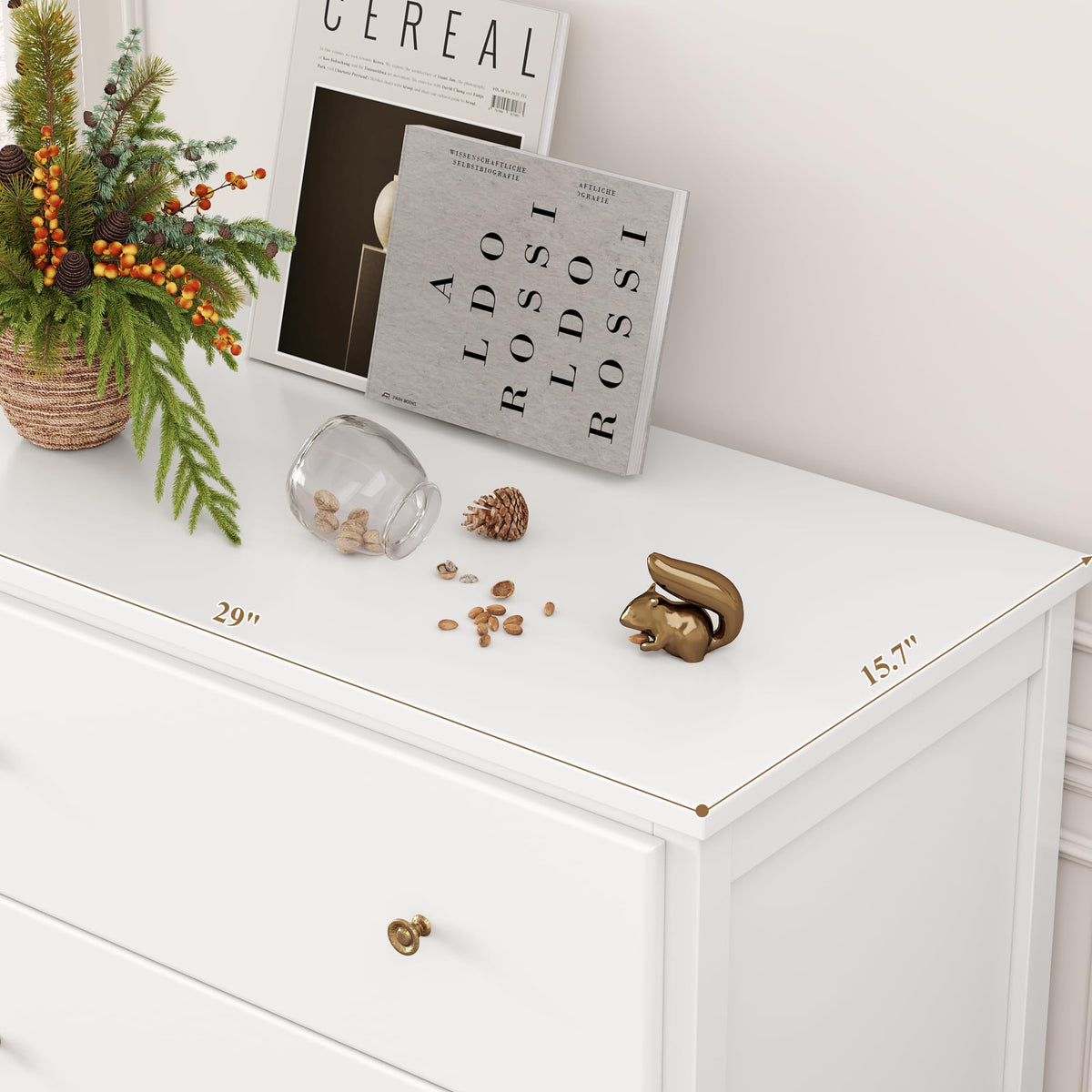 White 4 Drawer Wood Dresser B136294