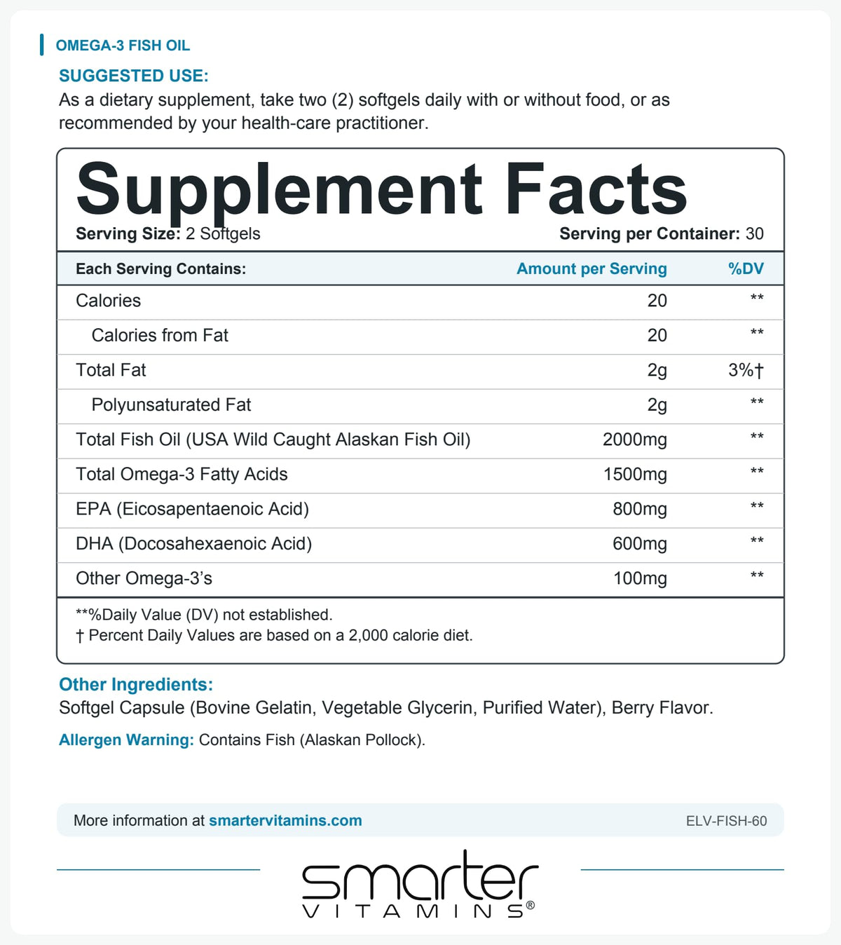 Omega-3 Fish Oil 300 Softgels A282