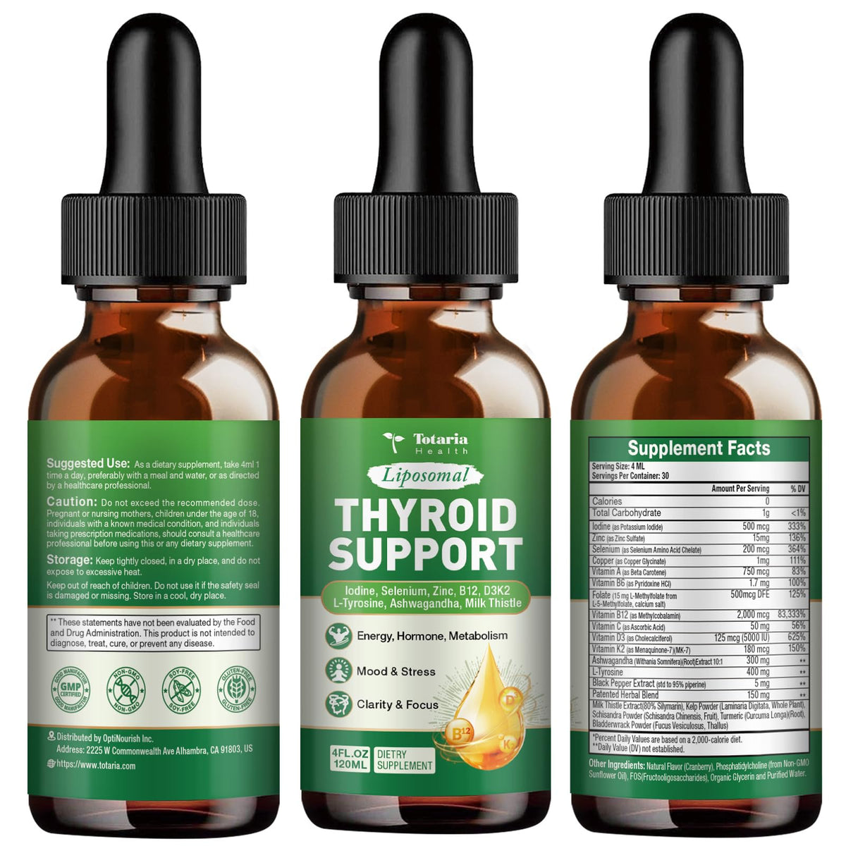 Thyroid Support Supplement 4 Fl.Oz T8023