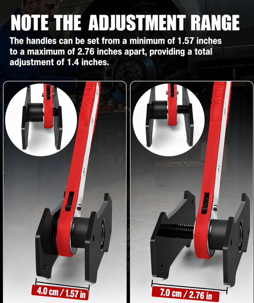 Brake Caliper Compression Tool with 2 Steel Plates and 2 Hooks B2878