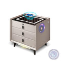White 3 Drawer Smart Nightstand with Wireless Charging N91124
