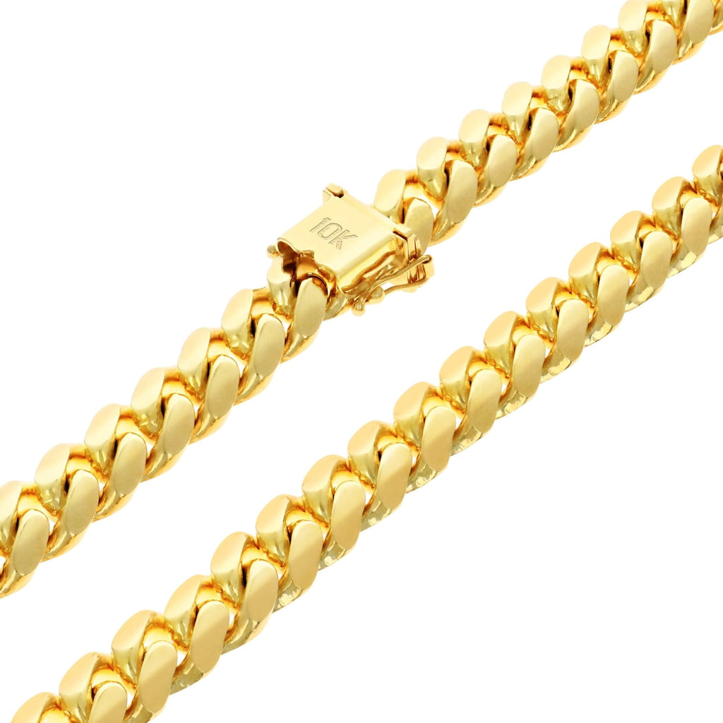 10k Yellow Gold Cuban Link Chain Necklace Y393