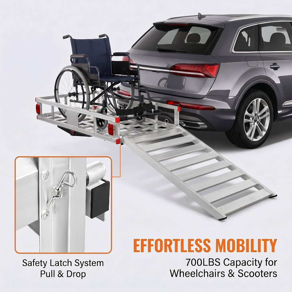 700 lbs Hitch Cargo Carrier with Folding Ramp U41019