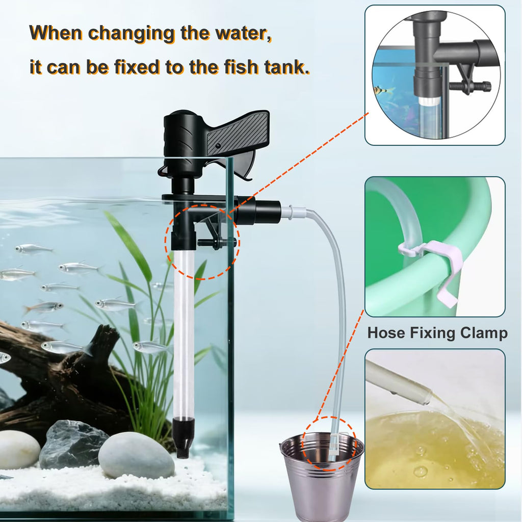 Aquarium Gravel Cleaner with 6Ft Water Hose and Skimmer Net A51706