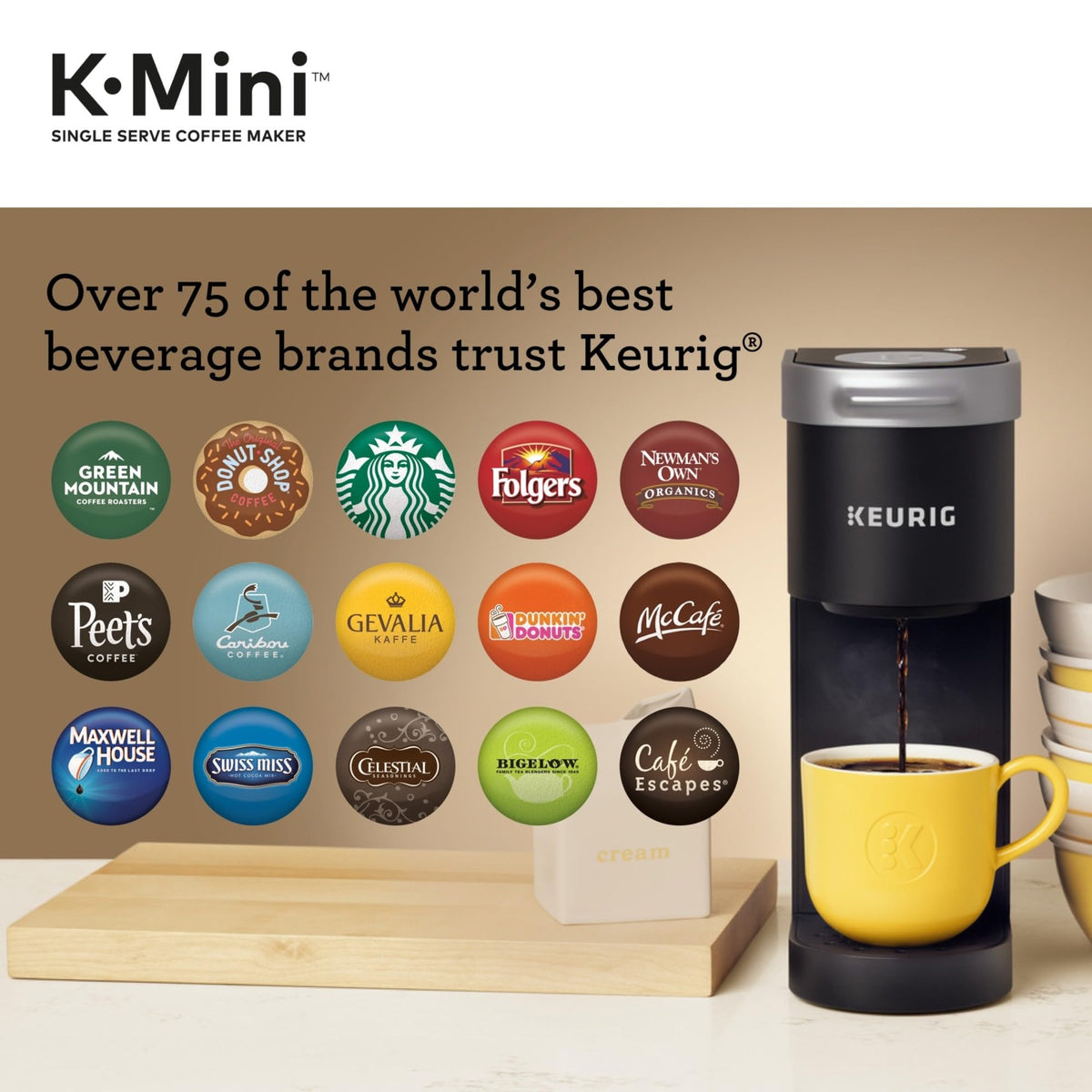 Single Serve K-Cup Pod Coffee Maker, 6 to 12oz Brew Size, Black V1402