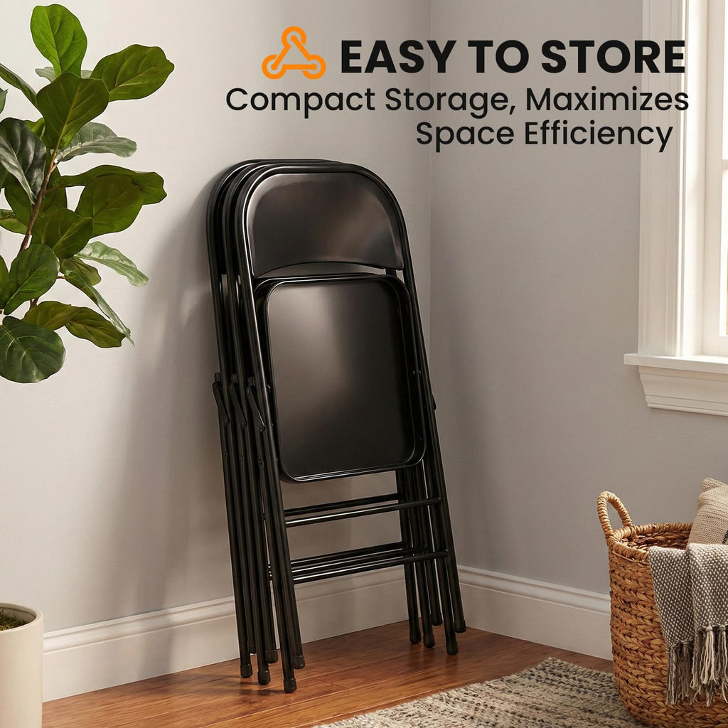 10 Pack Black Metal Folding Chairs K906766