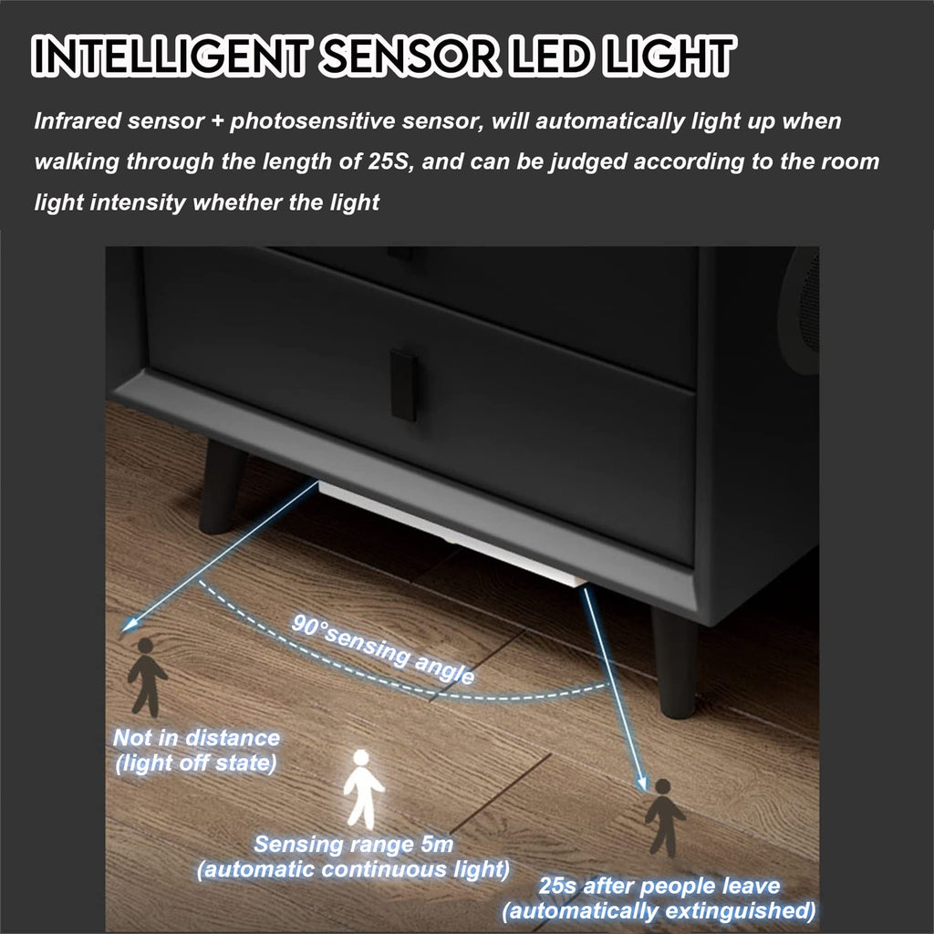 White 3 Drawer Smart Nightstand with Wireless Charging N91124