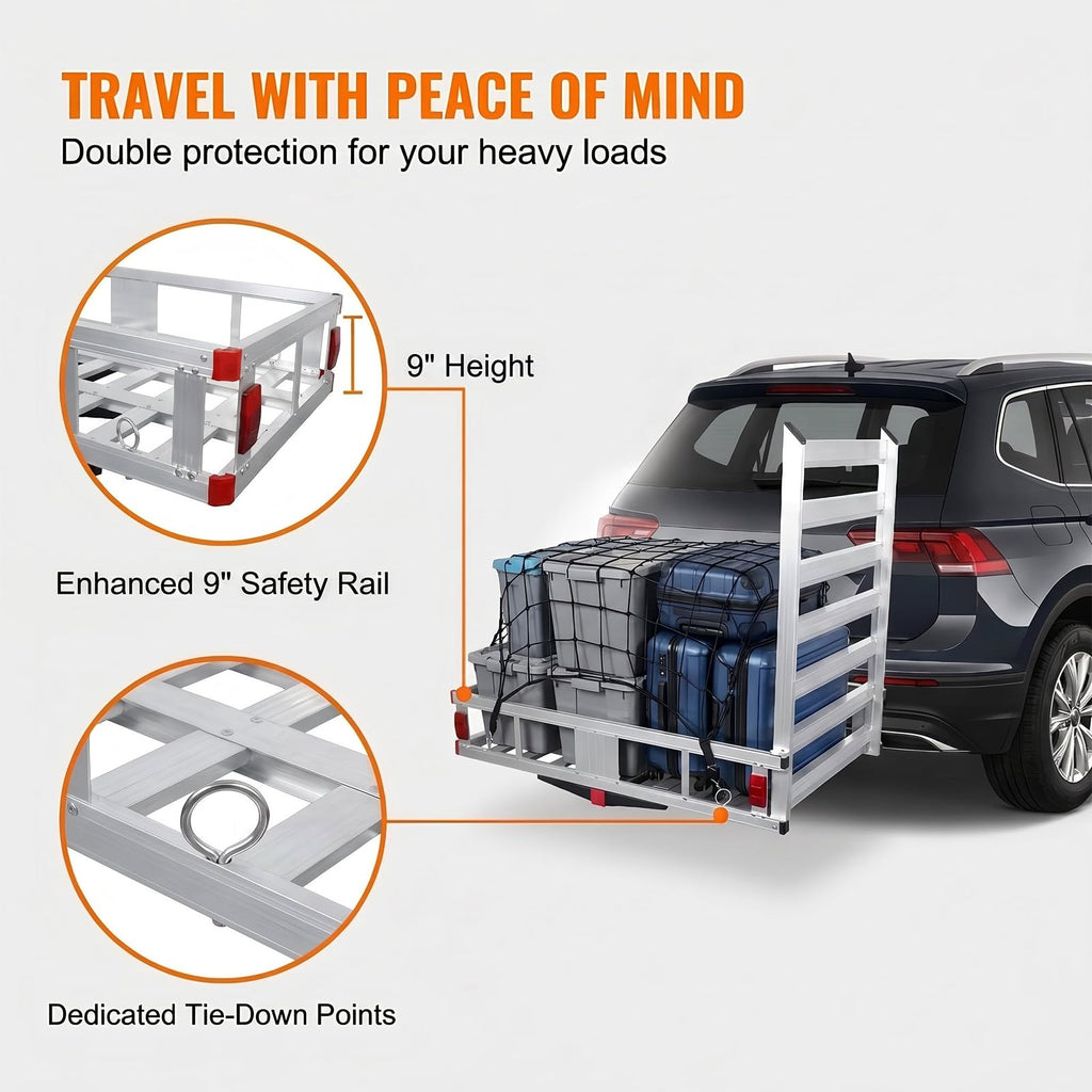700 lbs Hitch Cargo Carrier with Folding Ramp U41019
