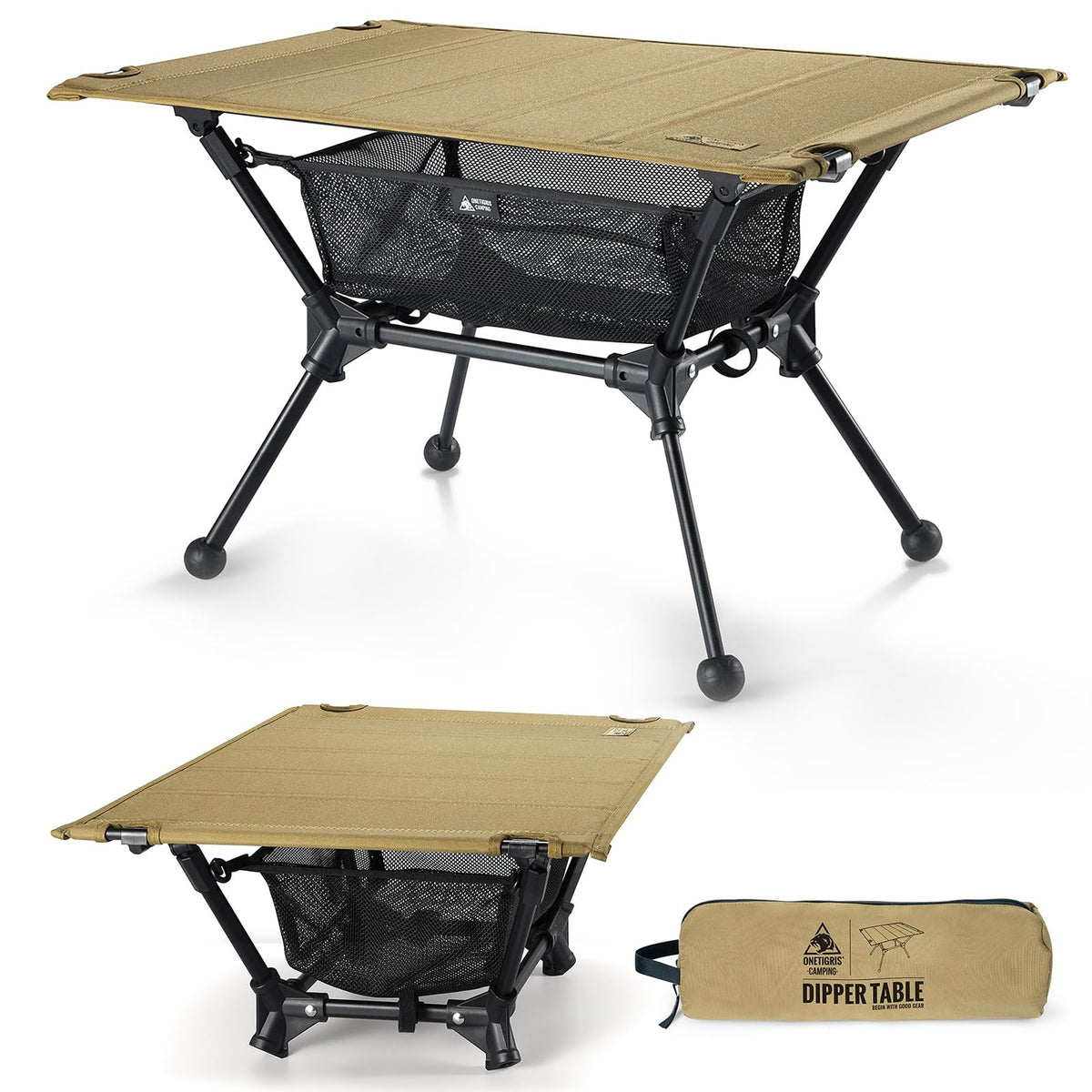 Lightweight Portable Folding Camping Table with Mesh Storage Net F443