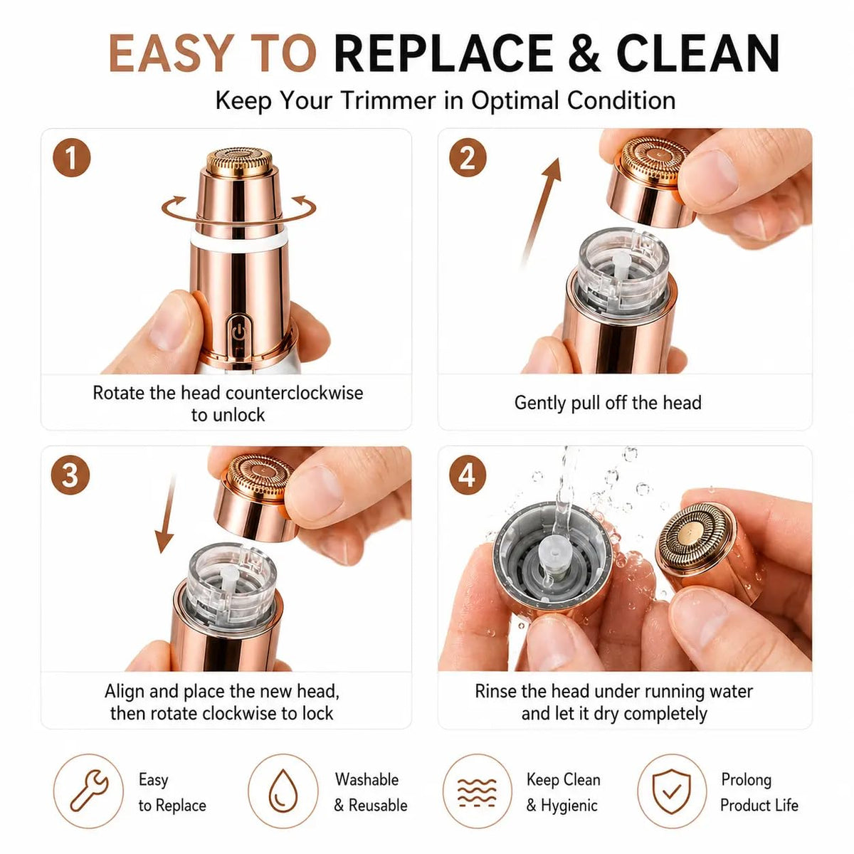 2 in 1 Facial & Eyebrow Hair Trimmer H449