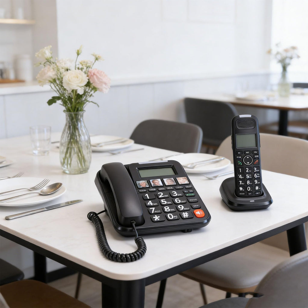 Expandable Corded/Cordless Phone System with Big Buttons Y391432