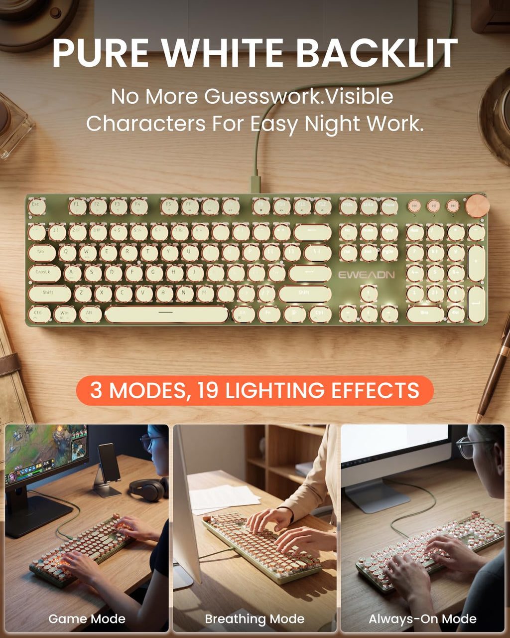 Typewriter Style Mechanical Keyboard D968