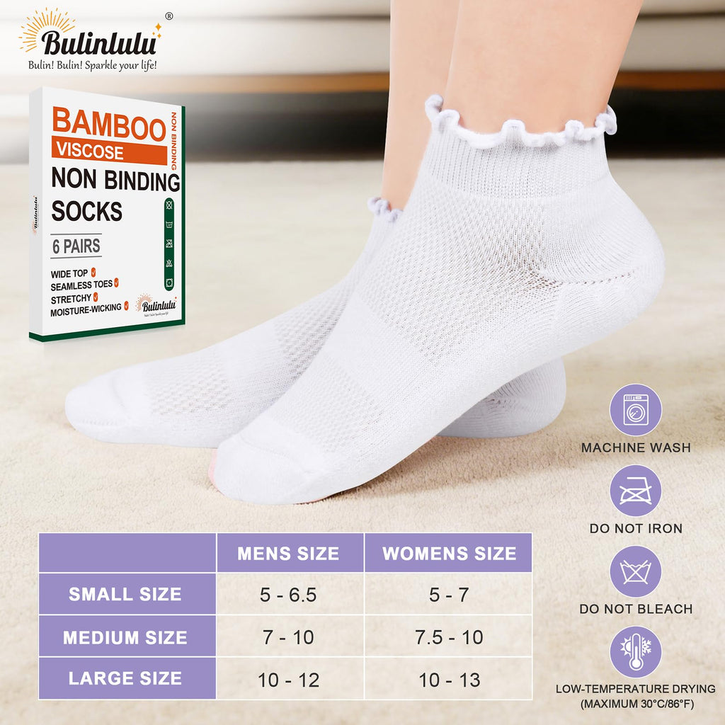 6 Pairs Low Cut Non Binding Ankle Socks U729
