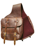 Leather Saddle Bag with Adjustable Strap 11X11X3.5 Inch Z88055
