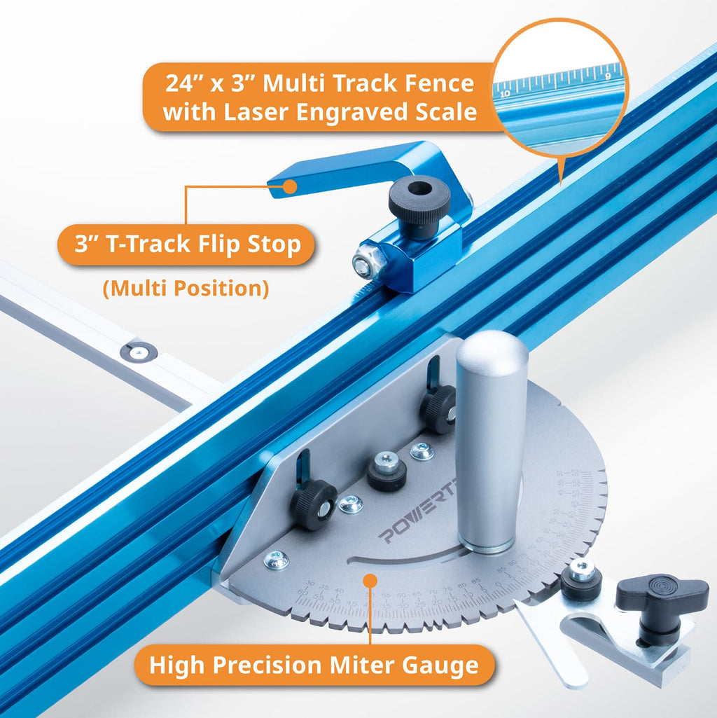 Table Saw Precision Miter Gauge System with 27 Angle Stops and T-Slotted Miter Bar L823804