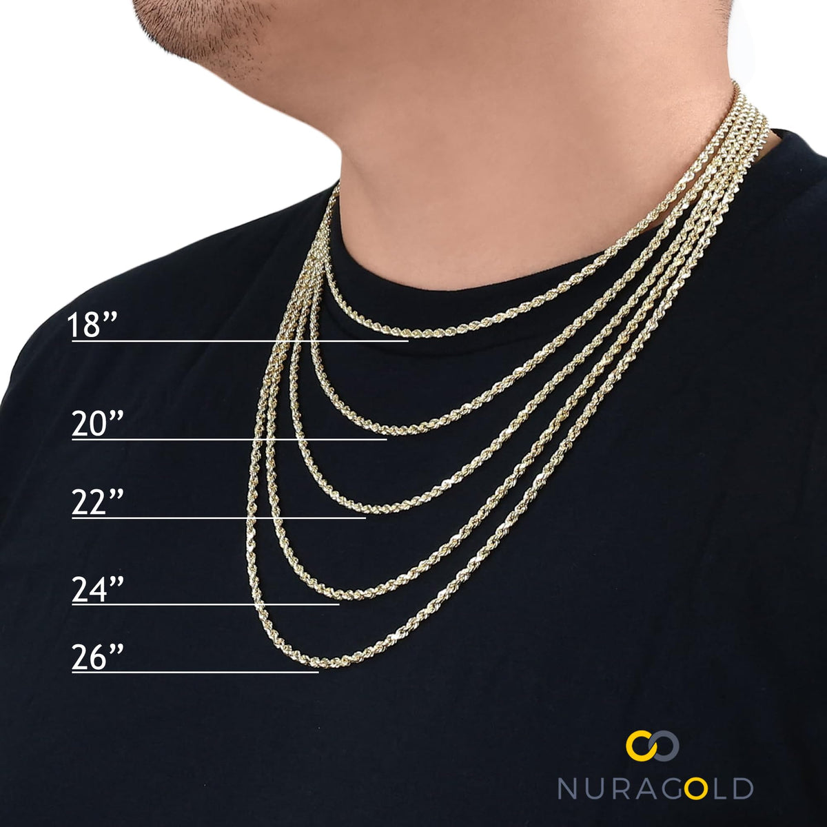 10k Yellow Gold Cuban Link Chain Necklace Y393