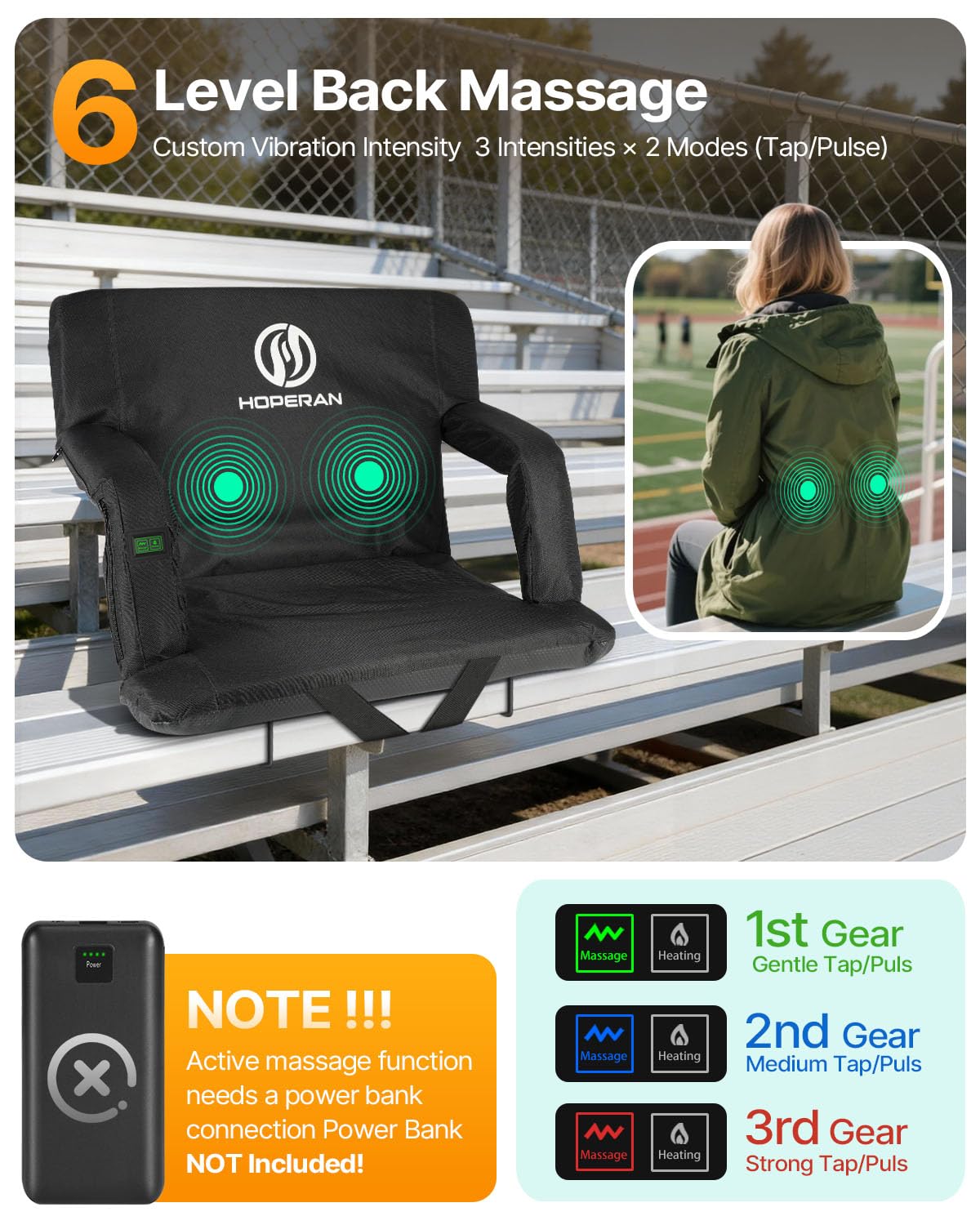 Massage Heated Stadium Seats for Bleachers S935