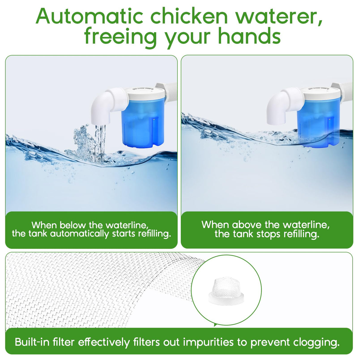 Automatic Chicken Waterer with Stainless Steel Hose G415