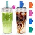 Glass Cups with Lids and Straws 24oz F1903