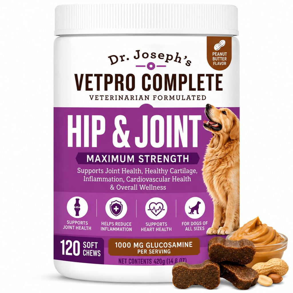 Glucosamine & Chondroitin Dog Joint Supplement Chews, Peanut Butter, 120 Ct I3905