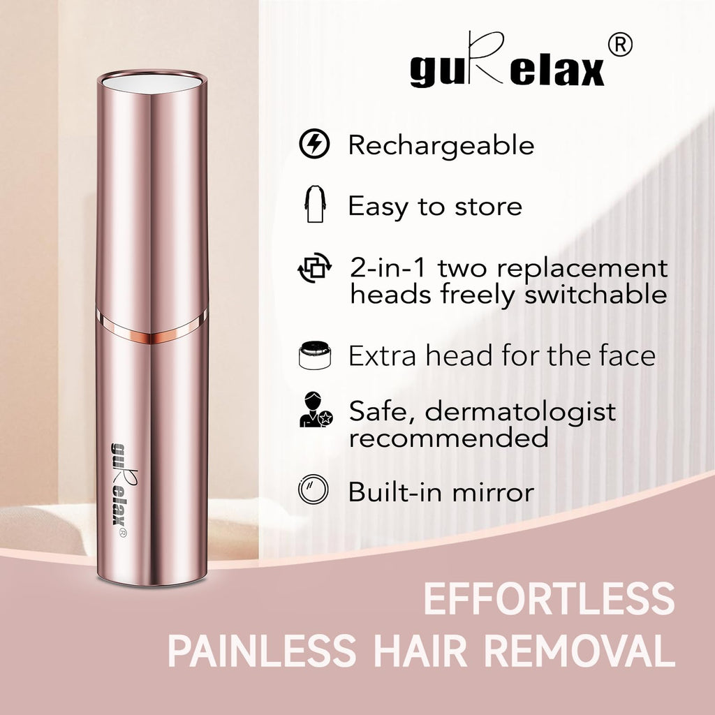 2-in-1 Electric Facial Hair Removal & Eyebrow Shaver with Mirror Light B83731