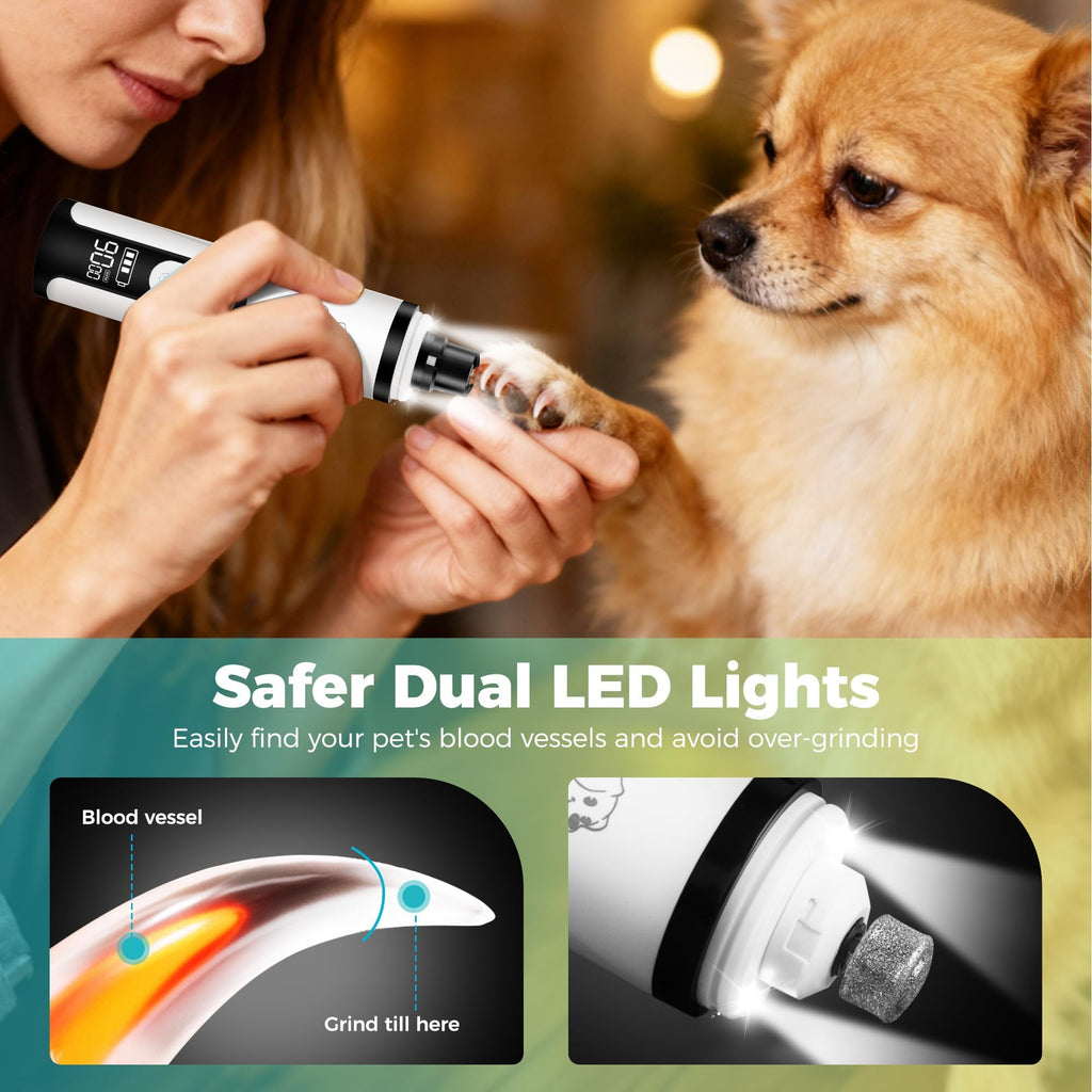 Silent Cordless Dog Nail Grinder with 3 Adjustable Speeds Y303611