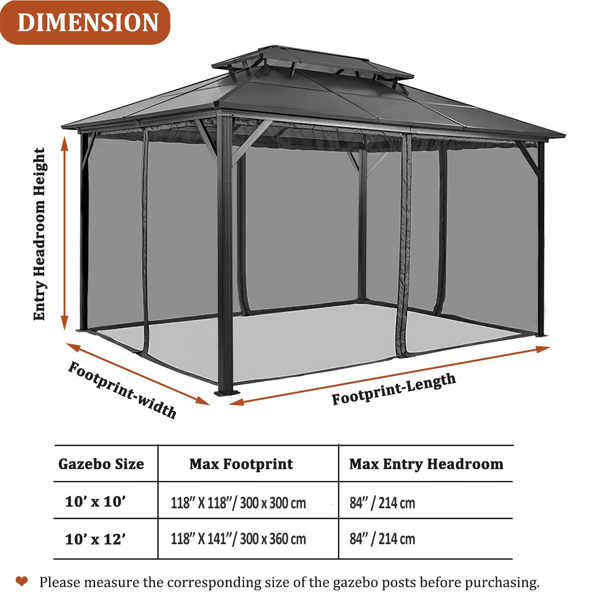 10x12 FT Black Mosquito Netting G960769