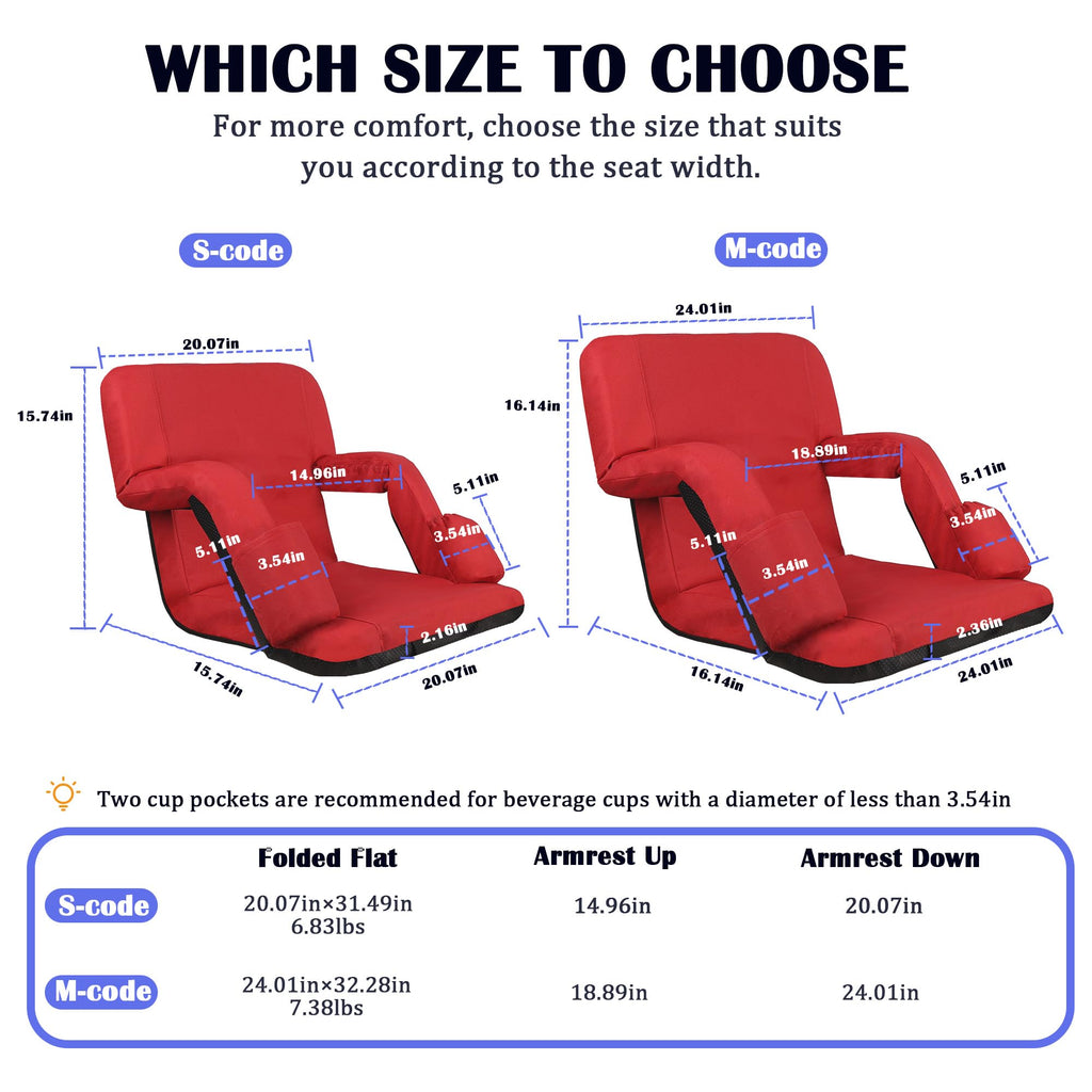 Reclining Bleacher Chair with Back Support Y125