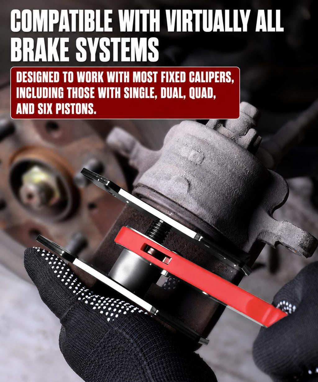 Brake Caliper Compression Tool with 2 Steel Plates and 2 Hooks B2878