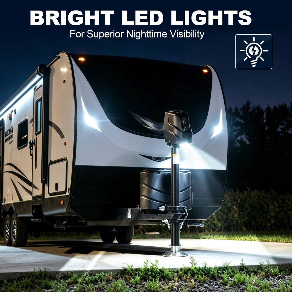 Electric Trailer Jack with Waterproof Cover & LED Light X9267