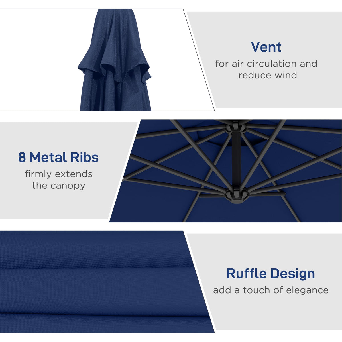 10' Cantilever Tilt Offset Patio Umbrella C6420