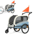 Dog Bike Trailer, 2-in-1 Pet Stroller Cart Bicycle Carrier, Folding with Quick Release Wheels X659783