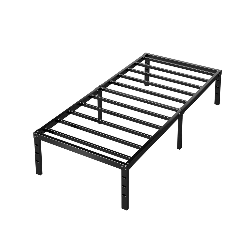 14 Inch Tall Black Metal Platform Twin Size Bed Frame C668129