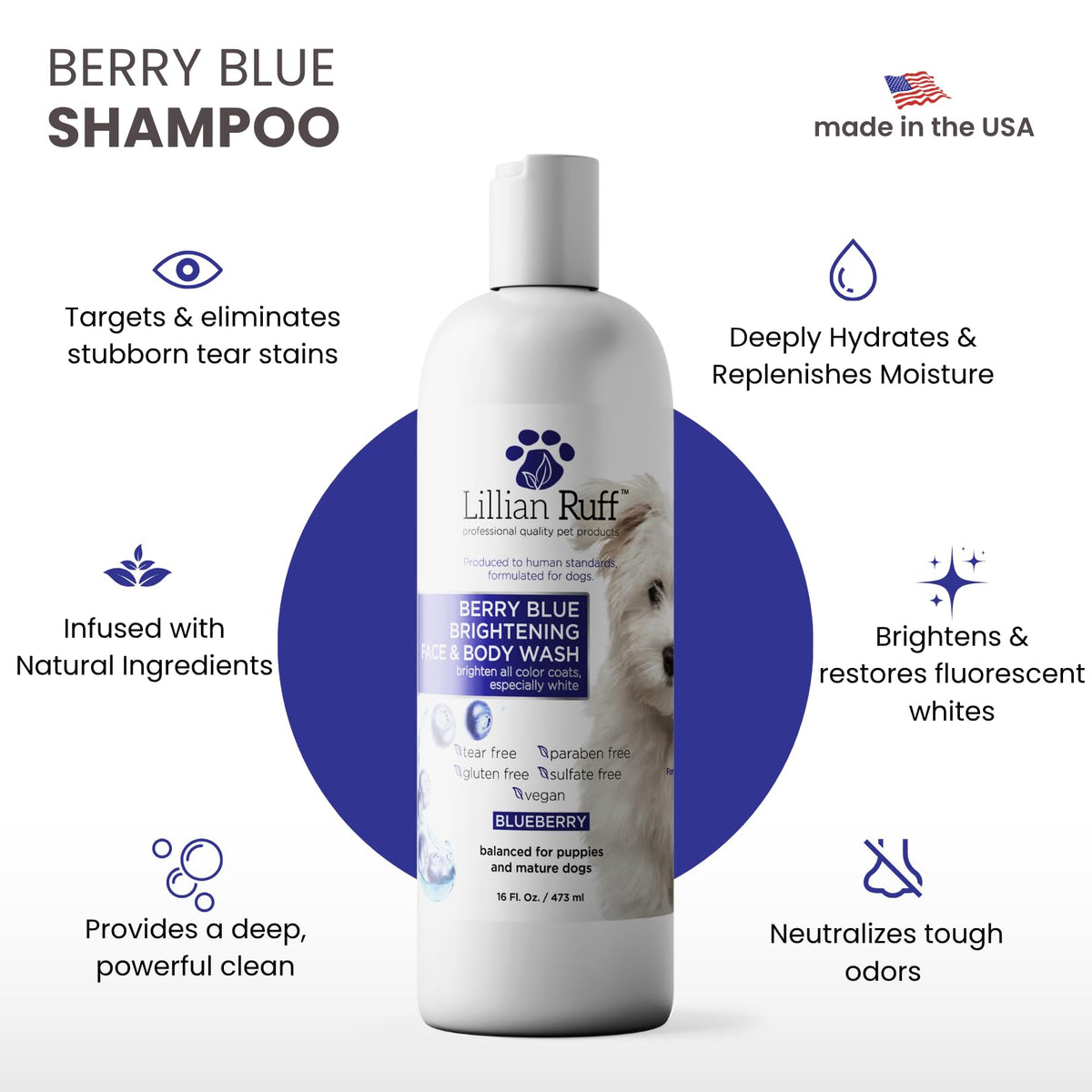 Berry Blue Brightening Pet Shampoo 16oz S680686
