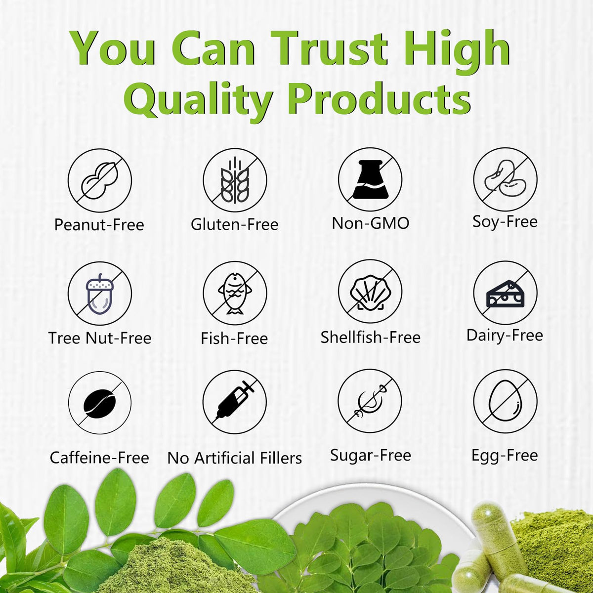 Organic Moringa Capsules 1000mg Vegan Non-GMO 60 Capsules G330