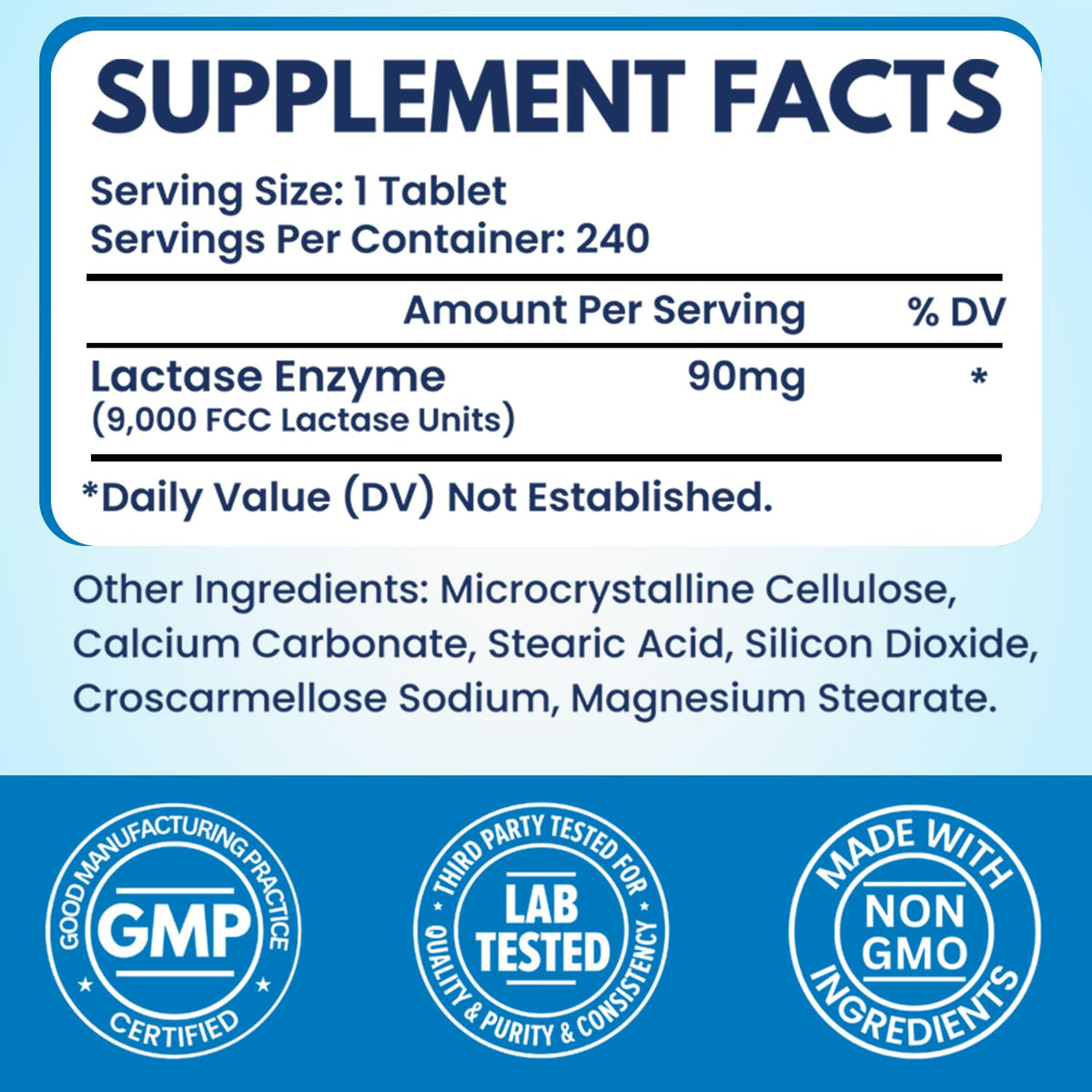 Lactase Enzyme 240 Tablets C106851